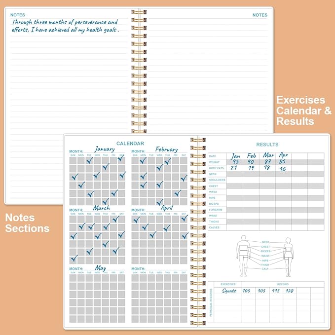Simplified Fitness Journal for Women & Men, A5 Workout Journal/Planner Daily - Image 5