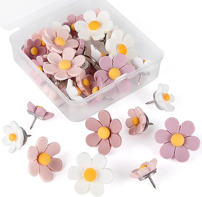 30pcs Decorative Flower Push Pins - Image 2