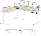 FLEXISPOT L Shaped Standing Desk, 71 x 63 Inch Electric Height Adjustable by FlexiSpot
