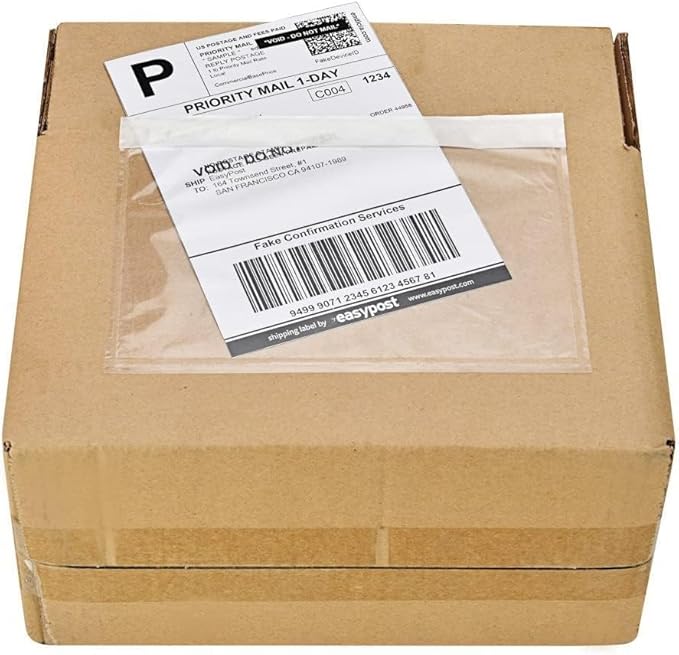 9527 Product 7.5" x 5.5" Clear Adhesive Top Loading Packing List/Shipping Label - Image 2