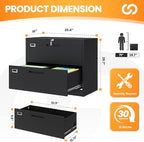 AFAIF 2 Drawer File Cabinets for Home Office, Metal Filing Cabinet - Image 3