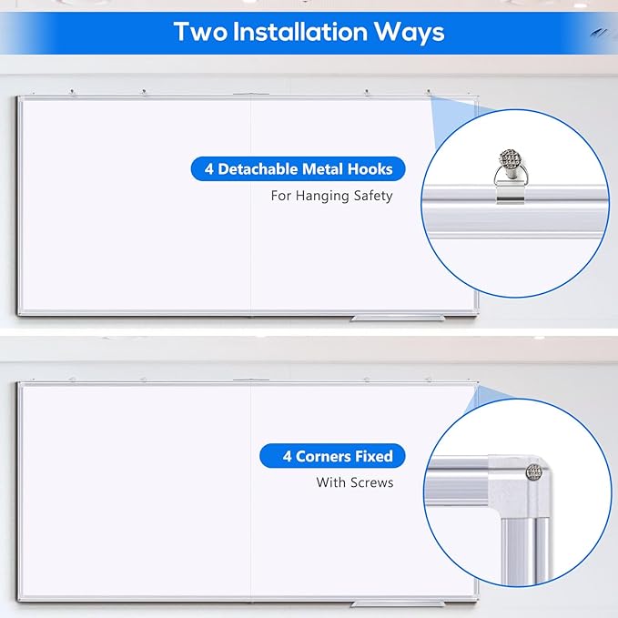 Magnetic Dry Erase Board 96 x 48 inches, Maxtek 4" x 8" Whiteboard - Image 4