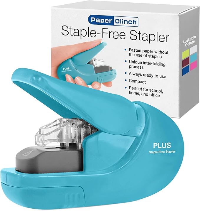 Plus Paper Clinch Compact Staple-Free Stapler by Plus