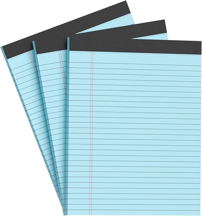 AILZFEI Blue Legal Pad Note Pads 8.5 x 11 inch, Wide Ruled Clear Print Writing by Unknown