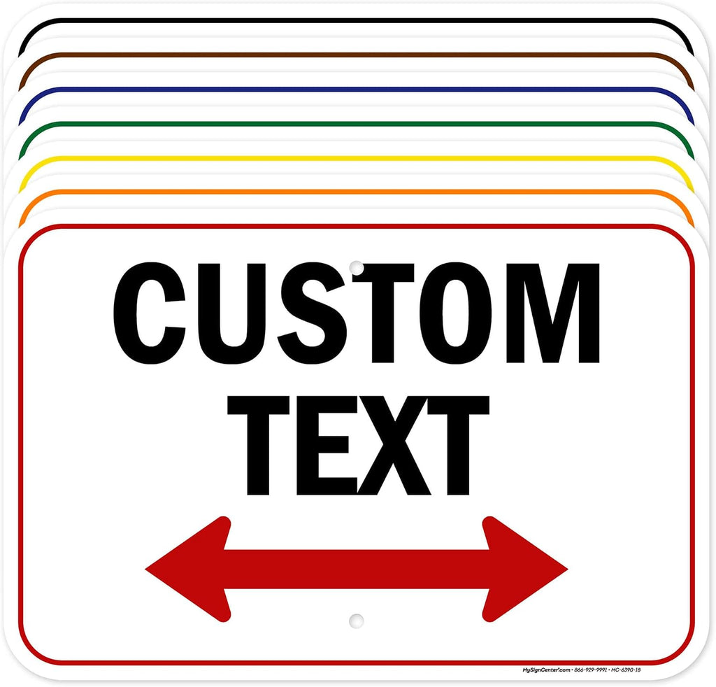 Custom Arrow, Custom Directional Sign, Two Way Arrow, 12x18 Inches, Rust Free
