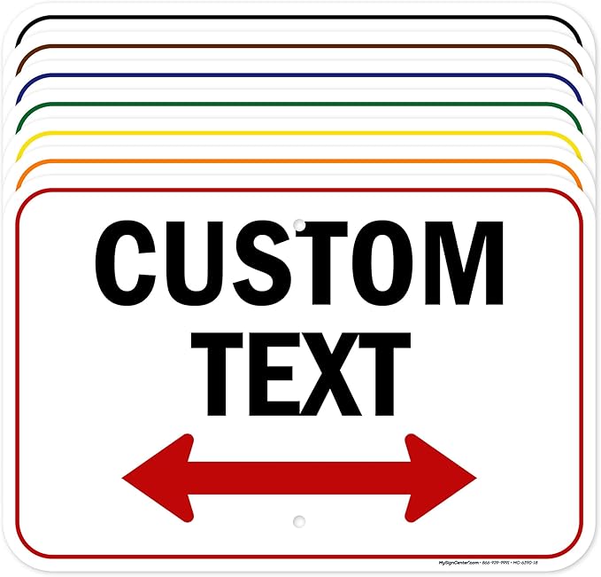 Custom Arrow, Custom Directional Sign, Two Way Arrow, 12x18 Inches, Rust Free by MySignCenter