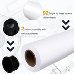 VOISEN Wide Format Paper,4 Rolls Plotter Paper 24 In x 150 Ft, CAD Bond Rolls,20lb,Bond Paper on 2" Core for CAD Printing on Wide Format Ink Jet Printers
