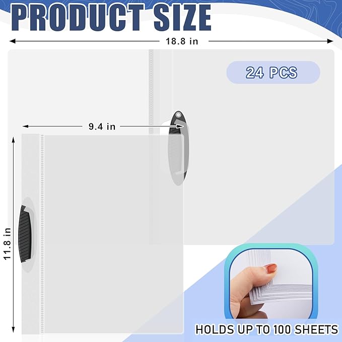 Teling 24 Pcs Clear Report Covers - Image 2