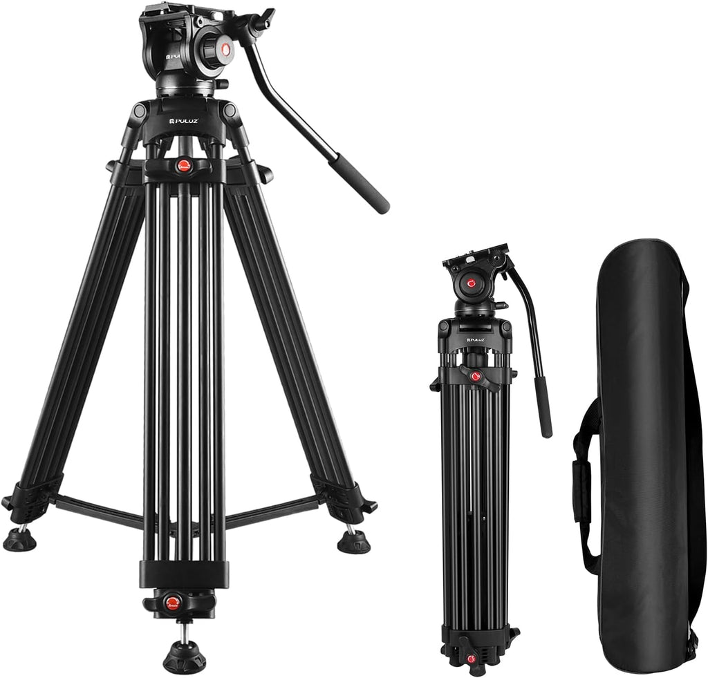 PULUZ 67"/170cm Video Tripod, Heavy Duty Aluminum Alloy Camera Tripod Stand