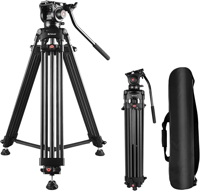 PULUZ 67"/170cm Video Tripod, Heavy Duty Aluminum Alloy Camera Tripod Stand by PULUZ