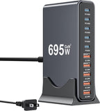 695W USB C Charger Block, 10-Port USB C Charging Station GaN IV Travel by SMSASOEO