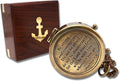 Be Strong and Courageous, Do Not Be Afraid Brass Engraved Compass by USHandicrafts
