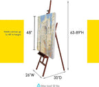 MEEDEN Walnut Large Painters Easel Adjustable Solid Beech Wood Artist Easel - Image 2