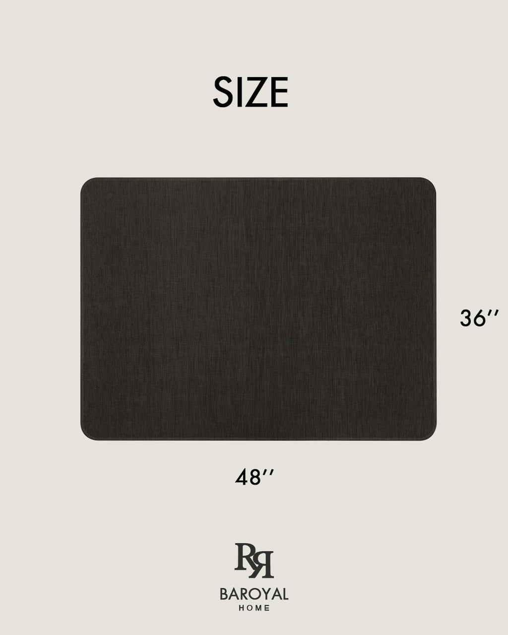 Baroyal Office Chair Mat for Hardwood Floor Under Desk Computer Rolling Chair Mat for Wood/Tile Floor Non-Slip Heavy Duty Desk Rug PVC Plastic Hard Floor Protector 36" x 48" (Espresso)