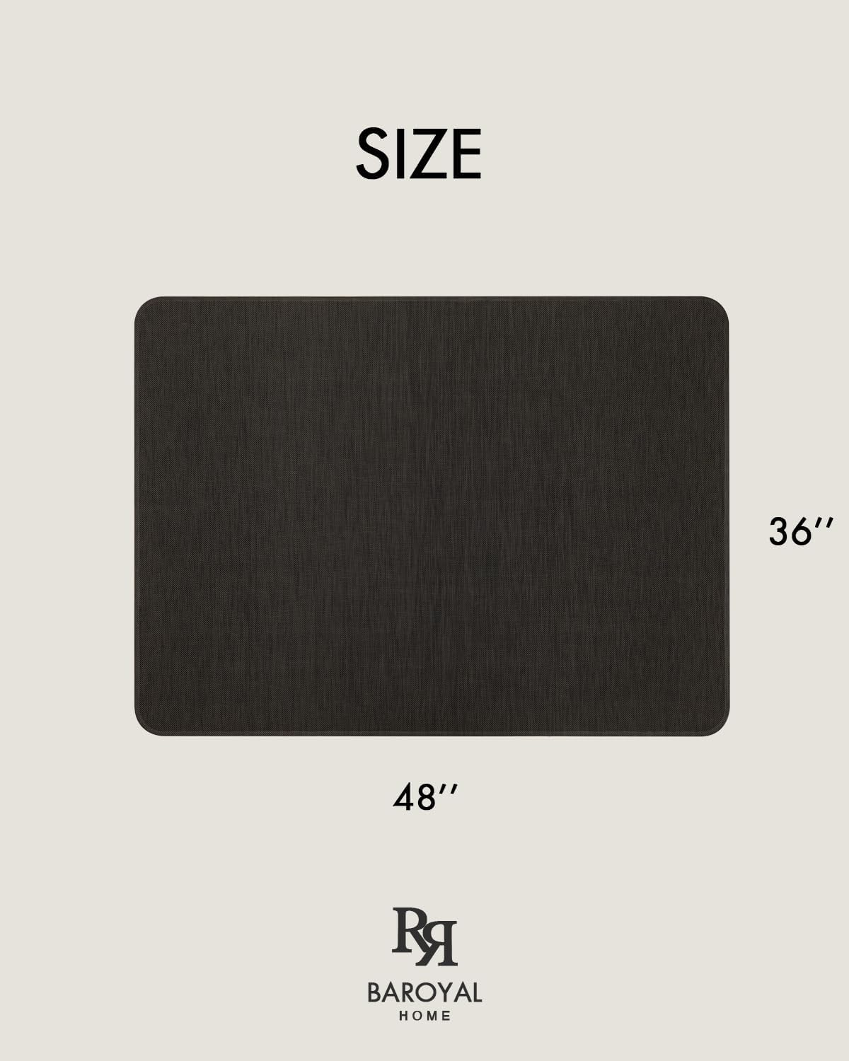 Baroyal Office Chair Mat for Hardwood Floor Under Desk Computer Rolling Chair Mat for Wood/Tile Floor Non-Slip Heavy Duty Desk Rug PVC Plastic Hard Floor Protector 36" x 48" (Espresso)