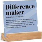 Difference Maker Gifts for Teacher Coach Mentor Boss Leader, Acrylic Sign 4x4 by ZHAMEN