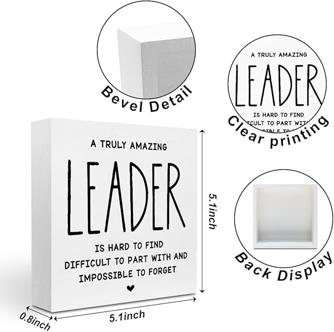 Leader Appreciation Gifts Leadership Gifts, Inspirational Office Decor Wooden - Image 2