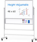 maxtek Dry Erase Whiteboard Height Adjustable, Easel Stand Rolling White Board
