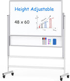 maxtek Dry Erase Whiteboard Height Adjustable, Easel Stand Rolling White Board