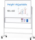 maxtek Dry Erase Whiteboard Height Adjustable, Easel Stand Rolling White Board by Maxtek