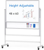 maxtek Dry Erase Whiteboard Height Adjustable, Easel Stand Rolling White Board by Maxtek