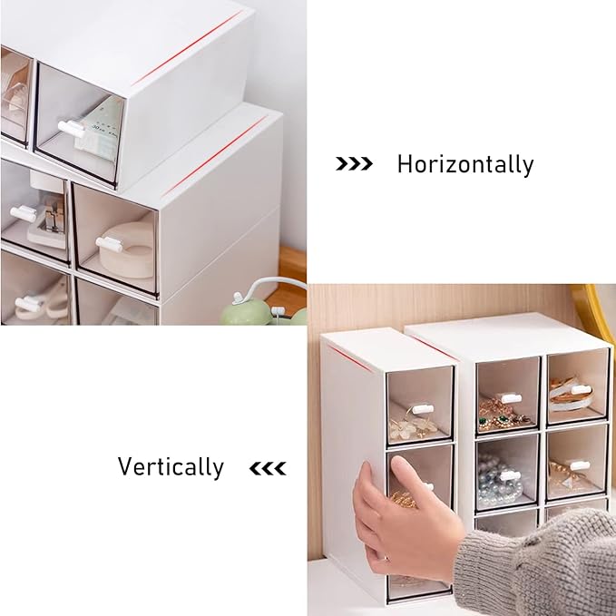 Desk Drawer Organizer, Stackable Storage Drawers, Plastic Compact Desk Storage - Image 5
