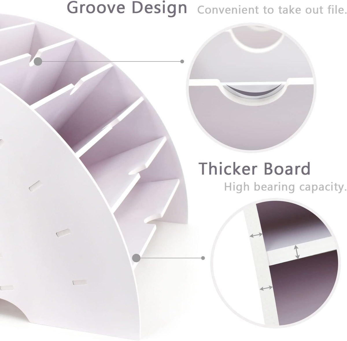 SONGWAY Fan Shaped Desk File Organizer - 6 Compartments File Holder for Deskt...
