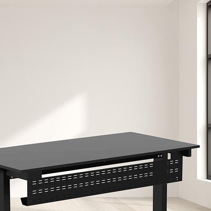 Stand Up Desk Store Under Desk Cable Management Tray Black Horizontal Computer - Image 3
