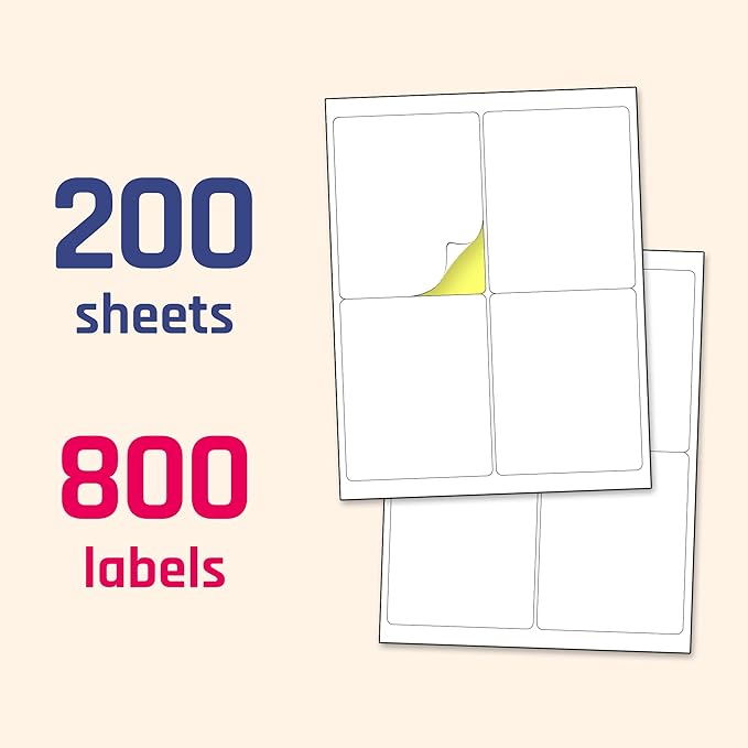 200 Sheets, Large White Labels Stickers - Image 7