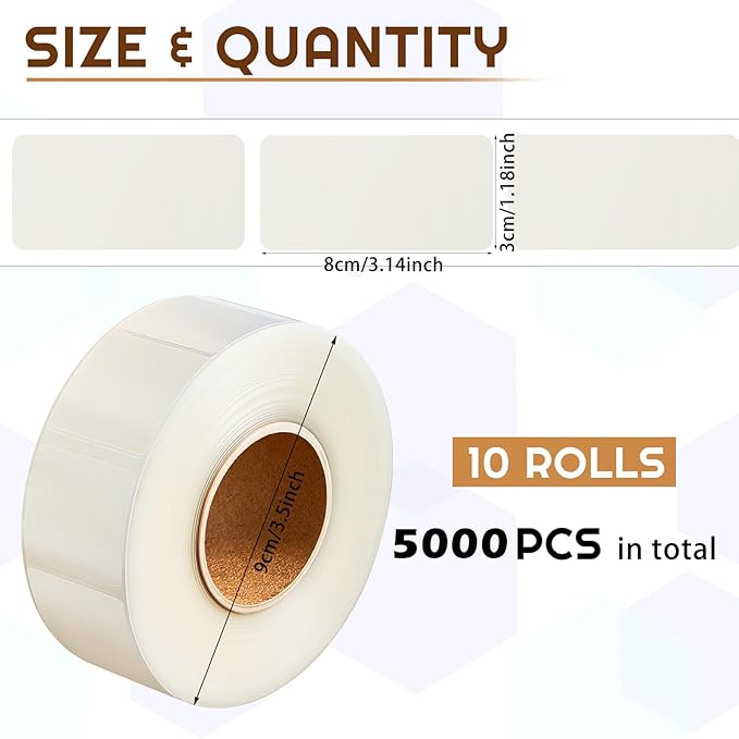 Zonon 5000 Pcs Clear Labels Label Protector Clear Stickers Wafer Seals - Image 2