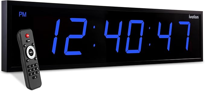 Ivation Huge Oversized 48" Large Digital LED Clock | Big Digital Clock by Ivation