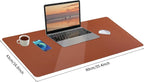 Bloss Brown Leather Desk Pad Protector, Office Desk Mat, Large Mouse Pad - Image 4
