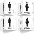 Faittoo Restroom Sign, Bathroom Signs, 4 Pack 6 x 8 Inches Acrylic Sign