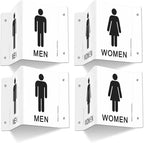 Faittoo Restroom Sign, Bathroom Signs, 4 Pack 6 x 8 Inches Acrylic Sign by Faittoo
