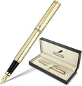 BEILUNER Gold Personalized Fountain Pen, Stunning Luxury Surface, 24K Gilded Nib by BEILUNER