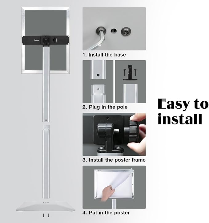 Golemas Sign Stand for Display, 11lbs Integrated Rod Heavy Duty Pedestal Floor - Image 7