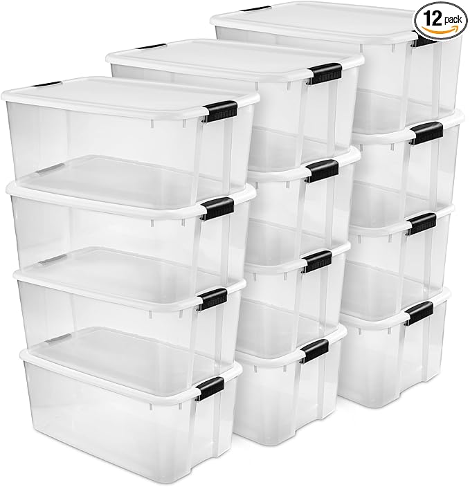 Sterilite 12-Pack Ultra Latching Box, Storage Bins by Sterilite