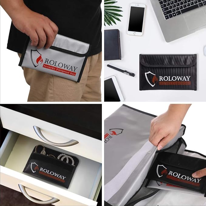 ROLOWAY Small Fireproof Bag, Non-itchy Fireproof Money Bag - Image 6