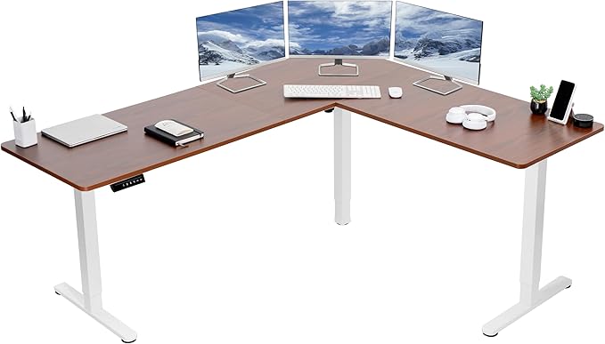 VIVO Electric Corner 75 x 63 inch L-Shaped Standing Desk, Memory Height by VIVO
