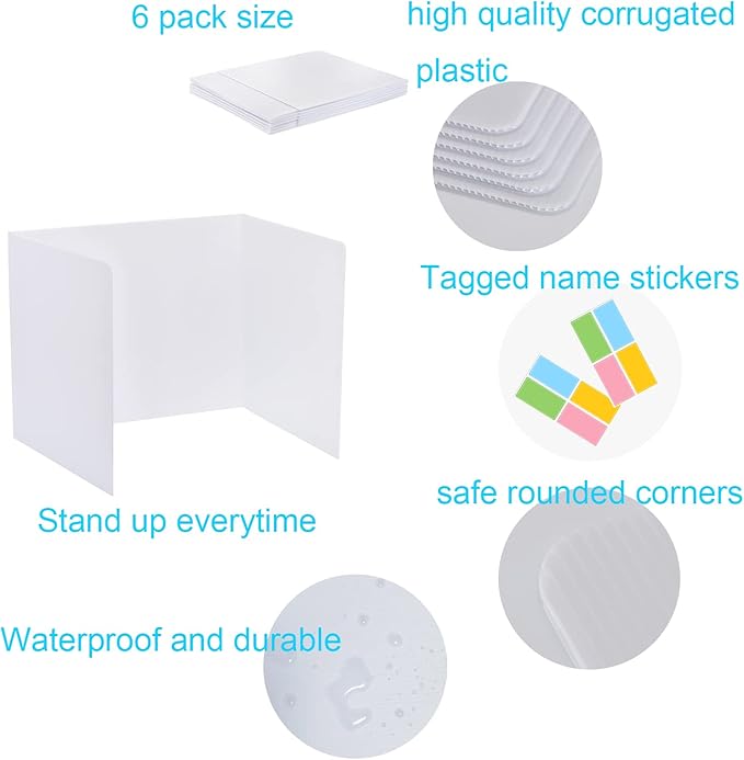 6 Pack Privacy Shields for Student Desks, Privacy folders for Student Testing - Image 6