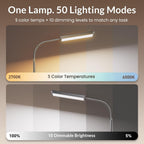 lepower desk lamp, 800lm led for home office showing dimensions
