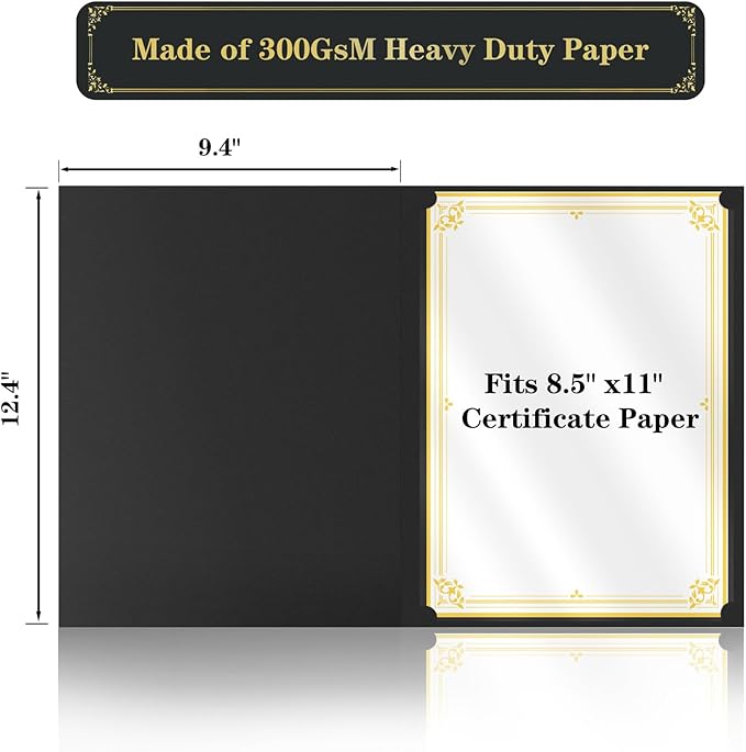 30 Pcs Certificate Holders 8.5 x 11 Additional 30 Pcs Plastic Film, Diploma - Image 2
