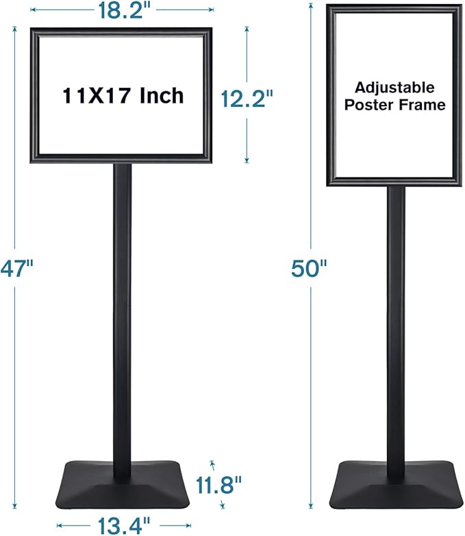 Golemas Sign Stand for Display, 11lbs Integrated Rod Heavy Duty Pedestal Floor - Image 7