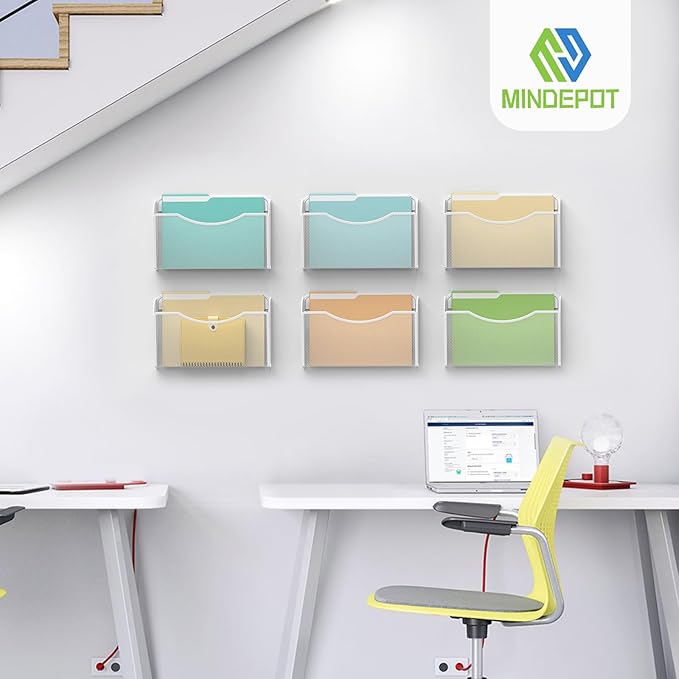 MINDEPOT Wall File Organizer, Hanging Wall Mounted File Folder Binder Holder - Image 7
