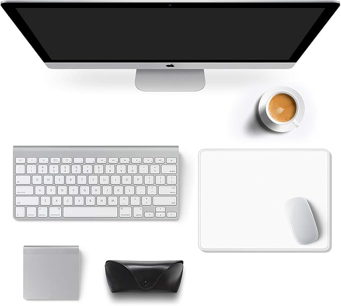 Auhoahsil White Mouse Pad, 12 x 10 Inch Square Mousepad, 3mm Thick Rubber Mouse - Image 3