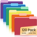 SUNEE File Folders, 120 Pack Manilla Folders 8.5 x 11, Colored File Folders by SUNEE