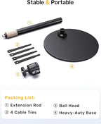Webcam Tripod Stand for Desk Height Adjustable & 360° Swivel Webcam Mount - Image 8