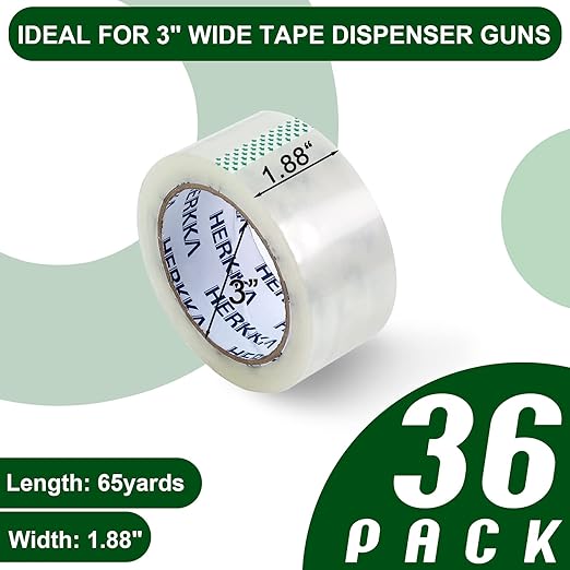 HERKKA Clear Packing Tape, 36 Rolls Heavy Duty Packaging Tape - Image 3