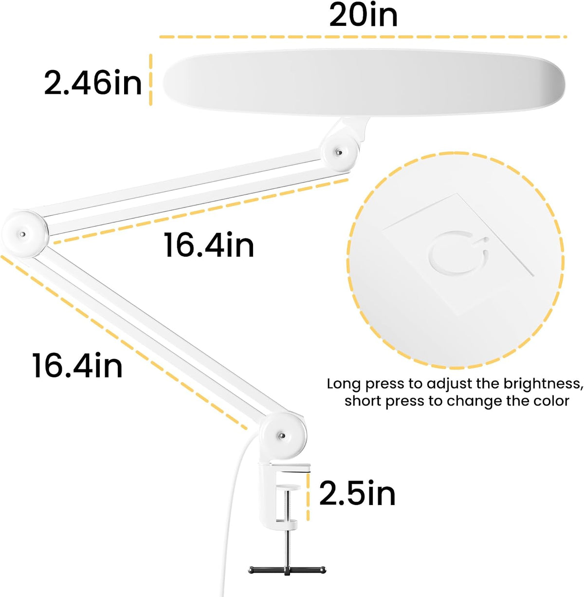 3000 Lumens Adjustable LED Desk Lamp & Task Lamp - Bright, Dimmable Light...