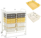 LDAILY 12 Drawer Rolling Storage Cart, Craft Cart Organizer on Wheels w/Metal - Image 3